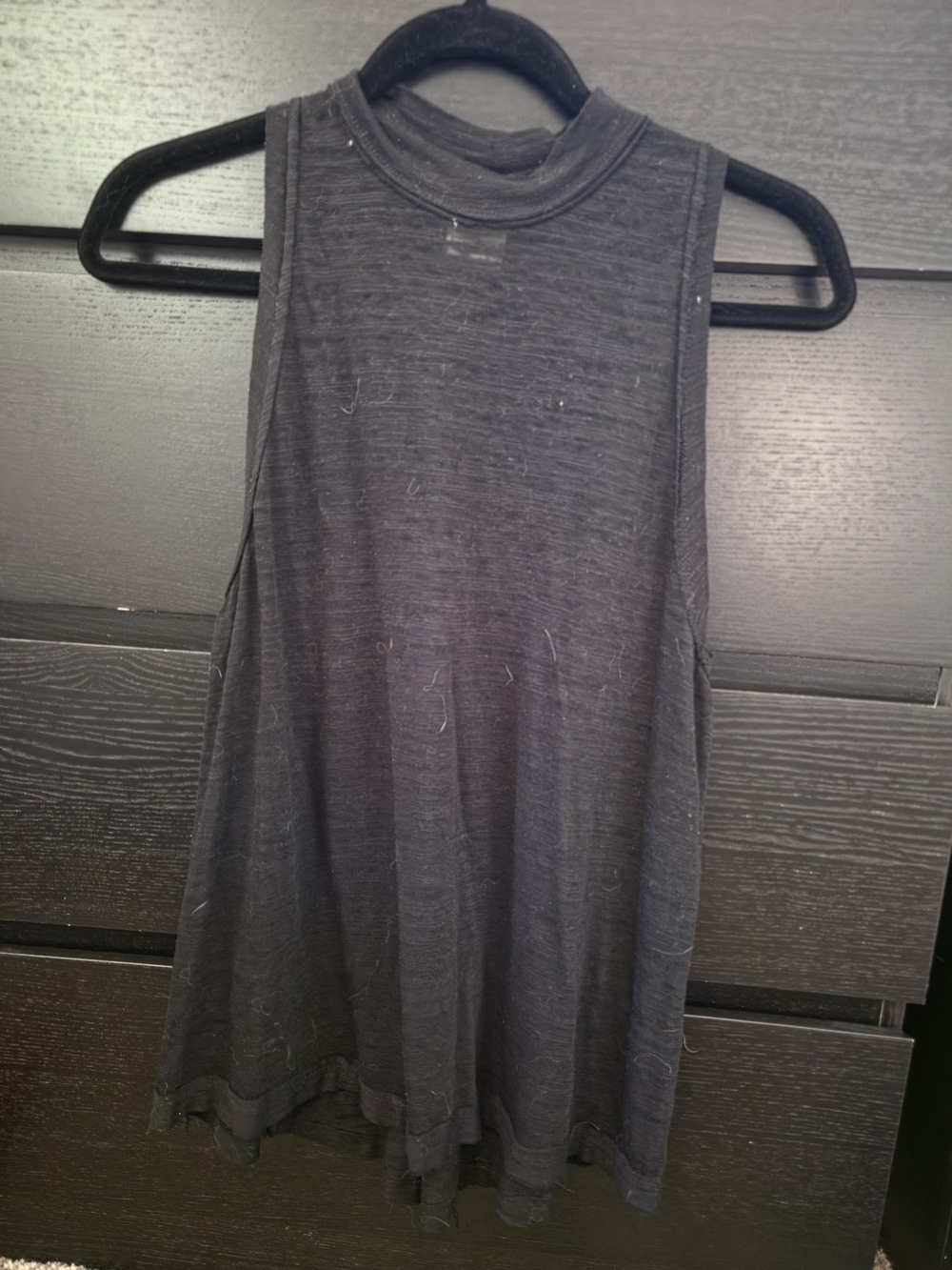 We The Free Black Mock Neck Swing Tank